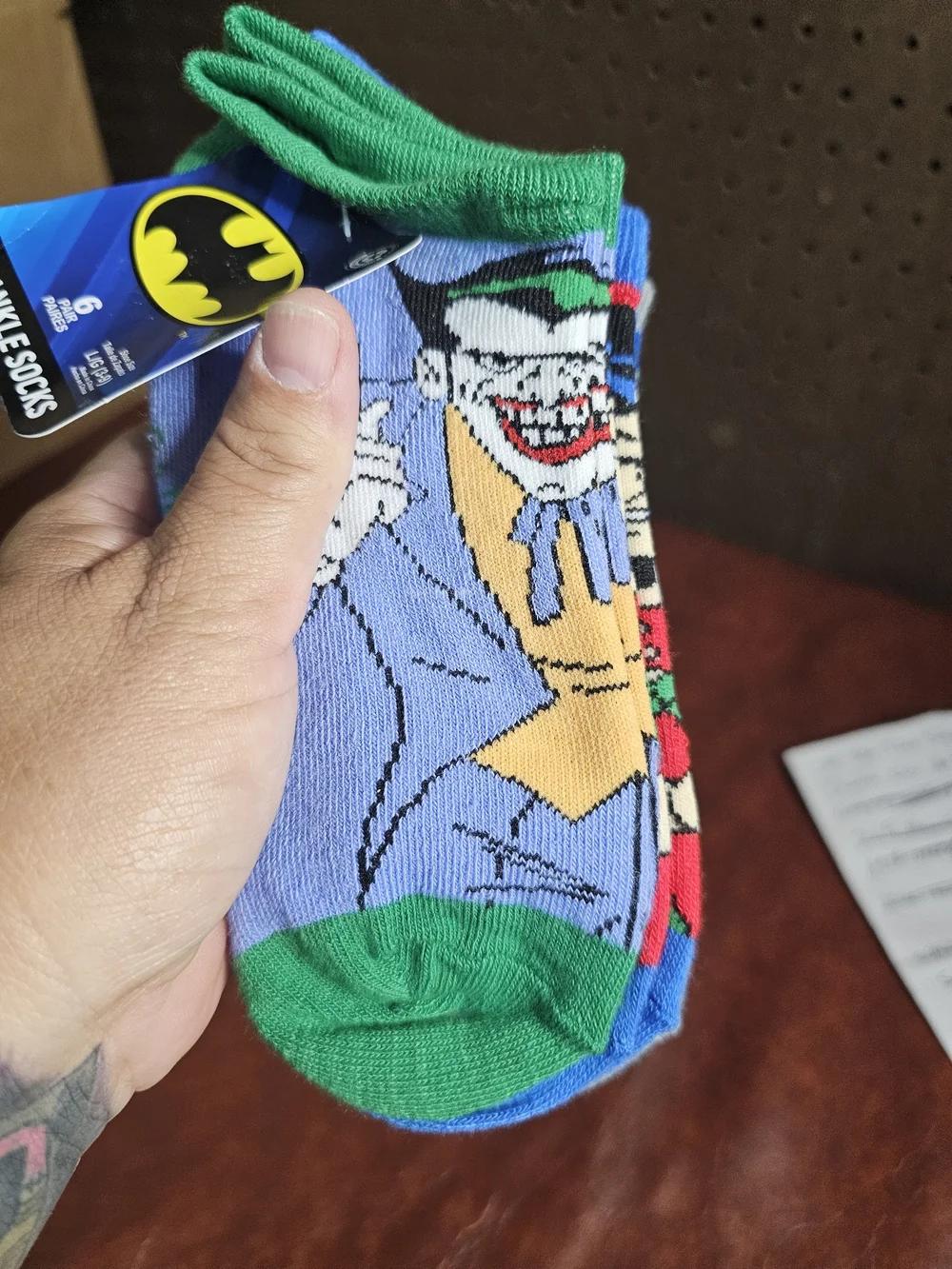 DC Comics Batman Boys Ankle Socks 6 Pack Size LG  3-9
